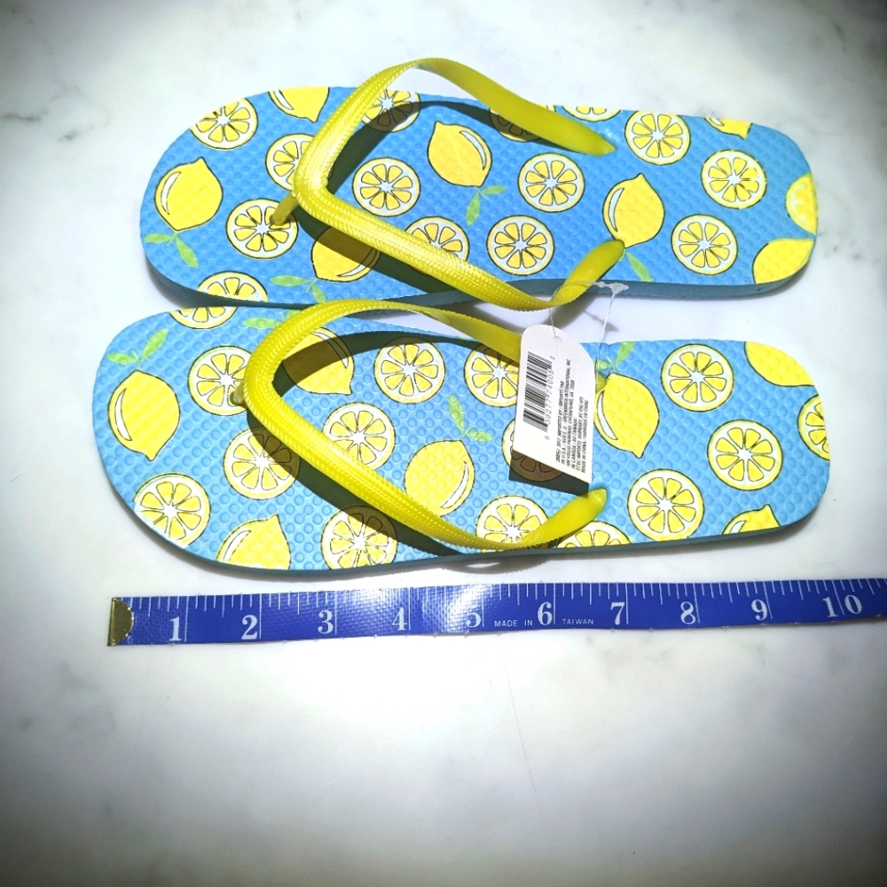 Lemon Print Flip Flops - Picture 5 of 5